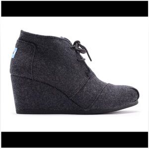 Toms Charcoal Wedge Booties